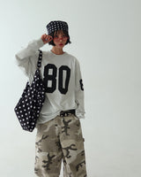 [UNISEX] ピンタックカーモカーペンターワイドパンツ