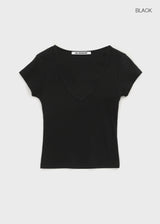 [MADE] Dutsbi Deep V-Neck Short Sleeve Top