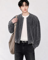 (UNISEX)ベロア クロップ カーディガン