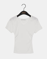 Monve Side Shirring V-neck T-shirt