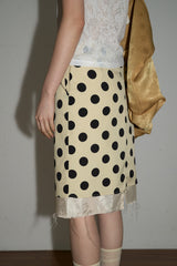 Layered Dot Midi Skirt (Yellow/2size)