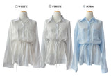 Back Note Back Strap Oversized Long Sleeve Shirt