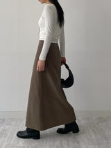 [Brushed Lining] リブボートネック長袖Tシャツ