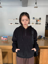 Kistilo Check Half Zip-Up Fleece Hoodie