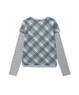 SHEER CHECK LAYERED LS TEE(CV2GFFT557A)