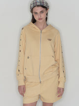 Studded set zip up hoodie - Butter