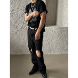 [UNISEX]フィンガーカッティングオーバーフィットTシャツ (2color)