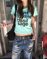 ミントレタリングクロップTシャツ