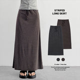 Elastic spandex slim fit maxi unita long skirt (2 colors)