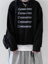 クロスオーバーレタリングスウェットシャツ (3color)