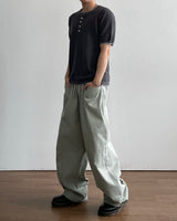 Tonal Layered Henley Neck Knit