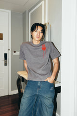DVRK プリヴェハートロゴボクシーニッティドTシャツ - GREY