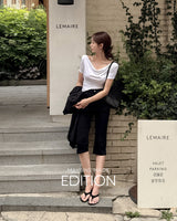 [MADE] Ellora drape shirring T‑shirt