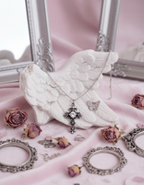 [NMIXX Haewon Necklace] ノクターンゴシッククロスカラーボーンネックレス (ステンレス)
