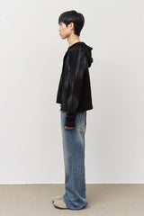 Tank Fading Waffled Zip Hoodie