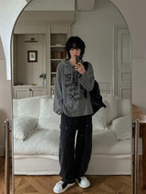Things Waffle Boxy Hooded Long Sleeve T-shirt