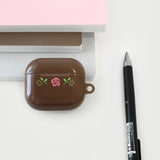 oab flower airpods case (brown)