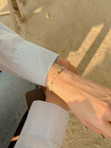 Summer Orange Beads Initials Bracelet