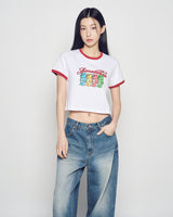 26SS WOMAN ACベアクロップリンガーTシャツ
