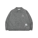 DYNA COLLAR-NECK KNIT ZIP-UP (3Color)