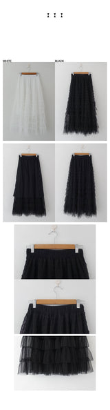 ローレースカンカンロングスカート (WHITE, BLACK 2COLORS!)