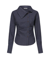 Classic Square Collar Check Shirt