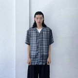 Mist Plaid Open-Collar Shirt