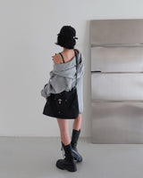 [UNISEX] Chrome Patch オーバーサイズフィット フード付きジップアップジャケット
