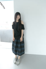 check stripe twoway cotton skirt(2colors)