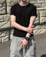 ダーリーマッスルフィットヘンリーTシャツ