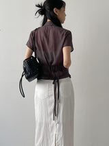 [Bustier SET] Light Halter See-through Blouse