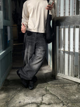 No.1459 hidden pocket denim PT (3color)