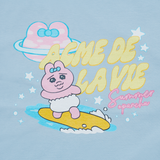 25SS ウーマンサーフィンオパンチュウサギスタンダード半袖Tシャツ スカイブルー