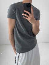 PD Ribbed Muscle Fit Short Sleeve T-Shirt (3C)