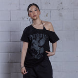 (DUC) GA ワンショルダーTシャツ ブラック