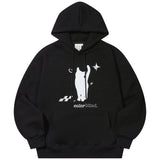 'キャットサイン' フーディーブラック