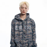 Rhinestone Camo Hoodie - BEIGE