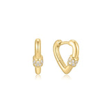 ゴールドミニハートフープ 14k ゴールドメッキ + 925シルバーピアス E069-04G