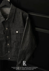 [LAURANTSEOUL] Stripe corduroy denim trucket jacket