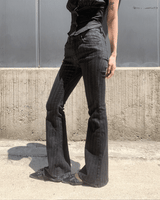 Black Rail Pinstripe Bootcut Long Pants (Black)