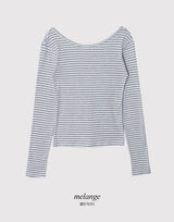 デイリーボーダーUネックロングスリーブTシャツ (3color)