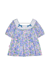 ULLALA PAJAMA Blooming Short-sleeve Two-piece Blue Purple[24146WTSSN]