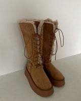 NORDIC FUR LACE-UP BOOTS