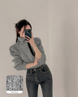 Wool turtleneck puff knit