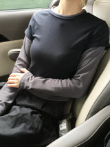 ソフトカラーブロックレイヤーTシャツ (3c)