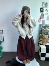 M,XL🤎2SIZE🤎 DOUBLE PINTUCK WIDE LONG BALLOON PANTS ❤🤎🖤🩶4COLOR
