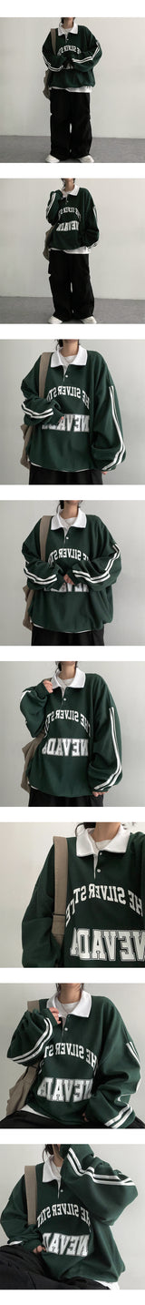 AKA King Boxy Track Collar Sweatshirt