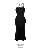 Aria Cross Strap Shirring Maxi OPS