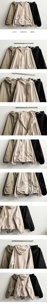 Lindy ピッチウォッシュコットンバルーンフィットハイネックフーディージャンパー