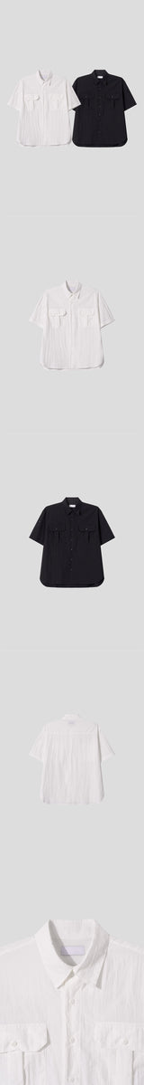 [S/S] ツーポケットナイロンハーフシャツ(2color)